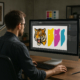 Preparar archivo para serigrafía — diseñador trabajando arte final con separación de colores