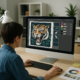 Diseñador preparando archivo de serigrafía con separación de colores y arte final vectorial