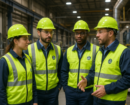 Ropa de protección laboral personalizada con serigrafía para empresas industriales