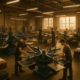 Taller industrial de serigrafía textil con máquinas automáticas — producción B2B para empresas